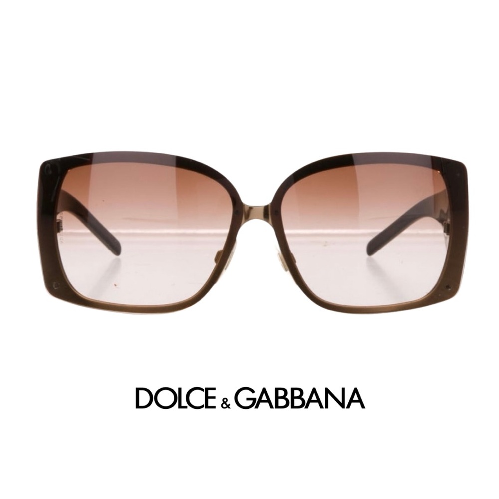 Dolce & Gabbana Shield-Style Tortoiseshell Brown Sunglasses w/ Case, Style #2030